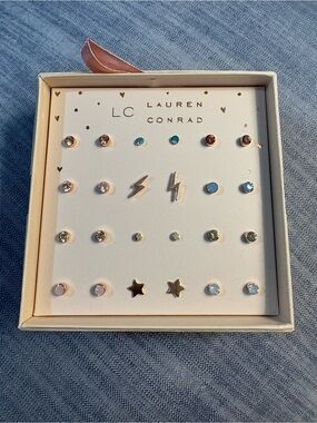 LC Lauren Conrad Multi-Color Cubic Zirconia and Silver Stud Earring Set